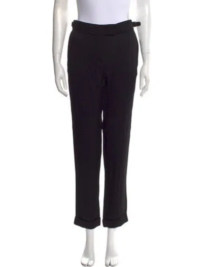 Pre-owned Tom Ford Wool Straight Leg Pants In Black
