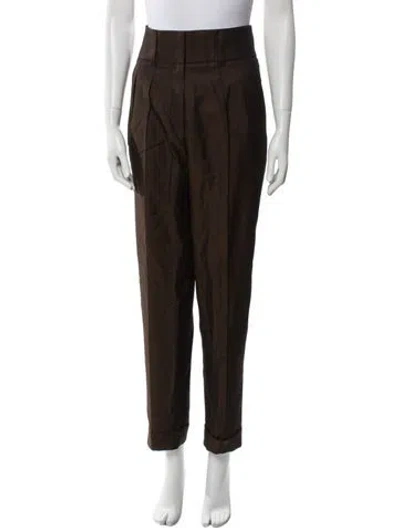 Pre-owned Tom Ford Wool Straight Leg Pants In Brown