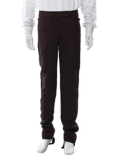 Pre-owned Tom Ford Wool Straight Leg Pants In Burgundy