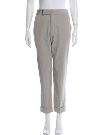 Pre-owned Tom Ford Wool Straight Leg Pants In Gray