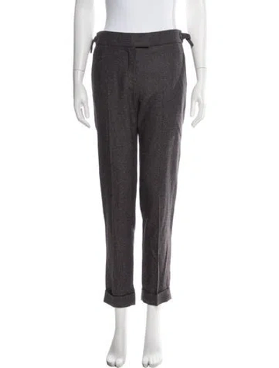 Pre-owned Tom Ford Wool Straight Leg Pants In Gray
