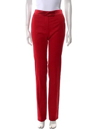 Pre-owned Tom Ford Wool Straight Leg Pants In Red