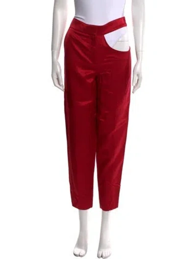 Pre-owned Tom Ford Wool Straight Leg Pants In Red