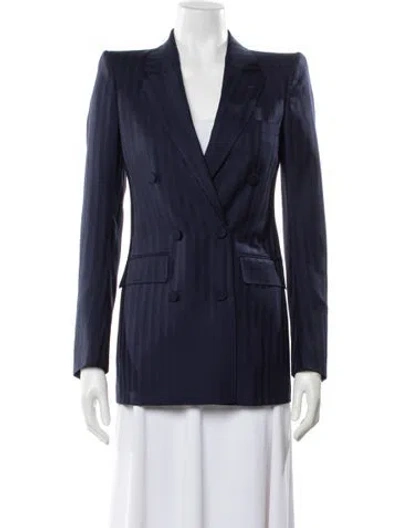 Pre-owned Tom Ford Wool Striped Blazer In Blue