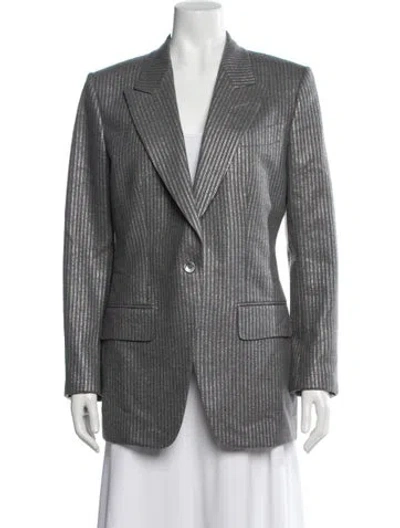 Pre-owned Tom Ford Wool Striped Blazer In Gray