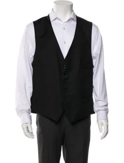 Pre-owned Tom Ford Wool Striped Suit Vest In Black