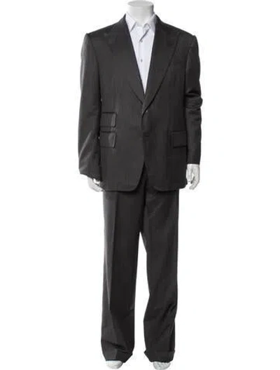 Pre-owned Tom Ford Wool Striped Two-piece Suit In Gray