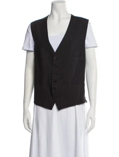 Pre-owned Tom Ford Wool Striped Vest In Black