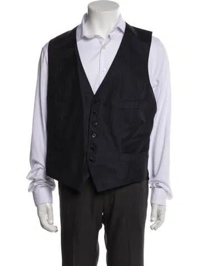 Pre-owned Tom Ford Wool Striped Vest In Blue