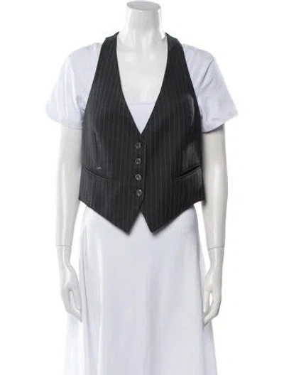 Pre-owned Tom Ford Wool Striped Vest In Gray