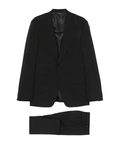 Tom Ford Shelton Single-breasted Wool Suit Clothing In Black
