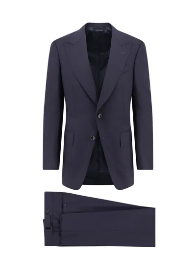 Tom Ford Men Wool Suit With Wide Lapel