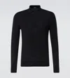 Tom Ford Fine Gauge Pure Wool Ls Polo In Black