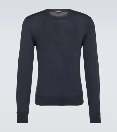 Tom Ford Wool Sweater In Blue