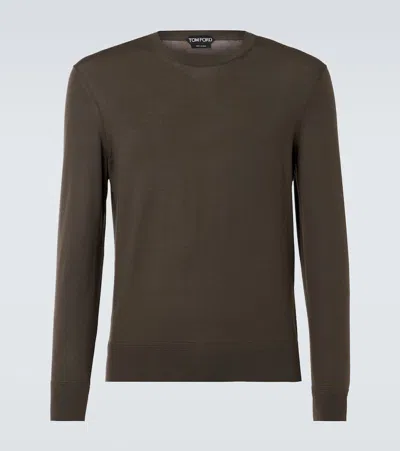 Tom Ford Knitwear Crew Neck Knitted Clothing In Green