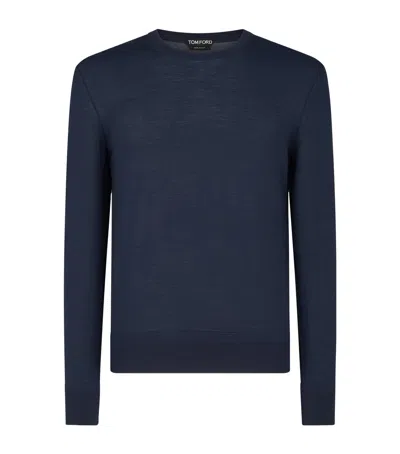 Tom Ford Wool Sweater In Navy