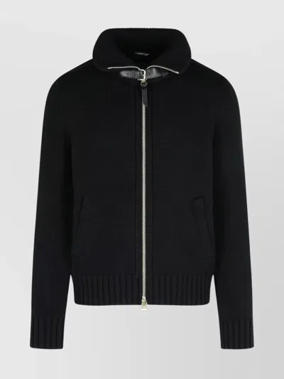 TOM FORD WOOL SWEATER WITH FRONT POCKETS AND HIGH COLLAR