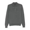 Tom Ford Grey Long-sleeved Polo Shirt With Classic Collar And Refined Trim In Gray