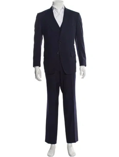 Pre-owned Tom Ford Wool Three-piece Suit In Blue