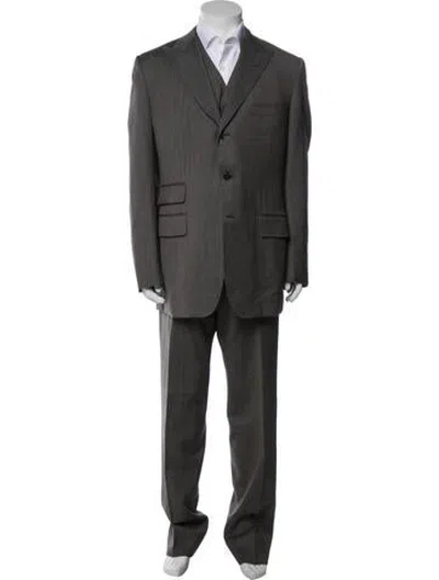 Pre-owned Tom Ford Wool Three-piece Suit In Grey