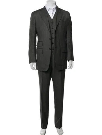 Pre-owned Tom Ford Wool Three-piece Suit Vest In Green