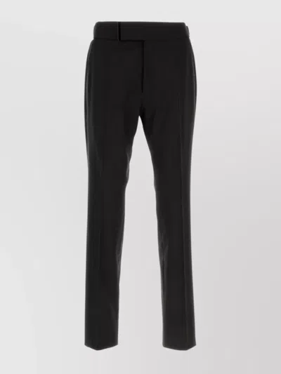 Tom Ford Wool Trousers With Belt Loops And Pockets In Black