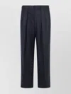 Tom Ford Wool Trousers With Pleated Front And Pinstripe Pattern In Blue