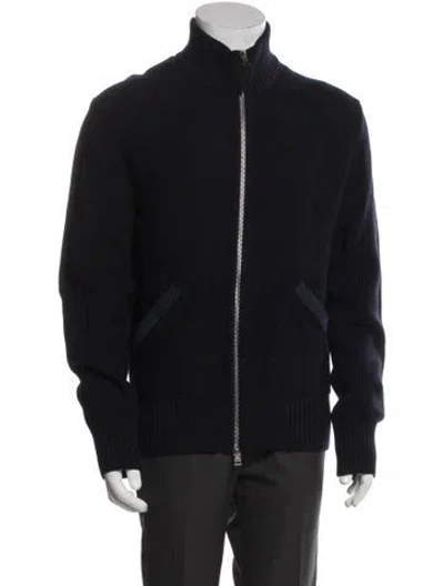 Pre-owned Tom Ford Wool Turtleneck Cardigan In Black