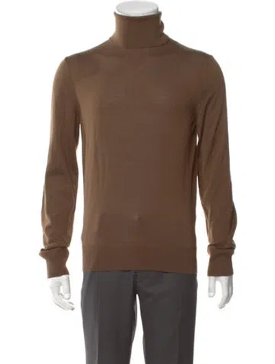 Pre-owned Tom Ford Wool Turtleneck Pullover In Brown