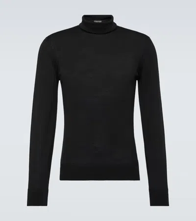 Tom Ford Wool Turtleneck Sweater In Black