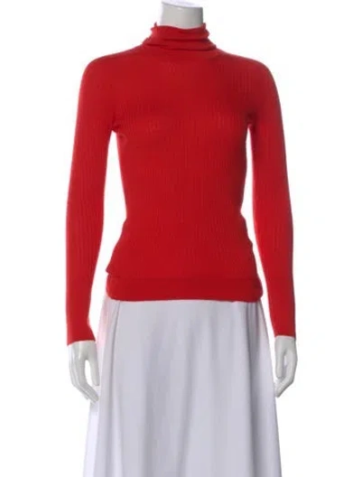 Pre-owned Tom Ford Wool Turtleneck Top In Red