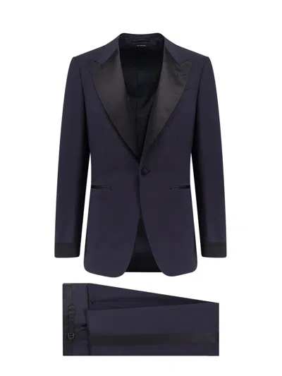TOM FORD WOOL TUXEDO WITH CONTRASTING PROFILES