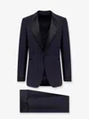 Tom Ford Wool Tuxedo With Contrasting Profiles In Blue