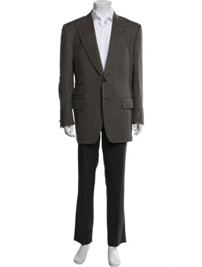 Pre-owned Tom Ford Wool Tweed Pattern Three-piece Blazer In Green