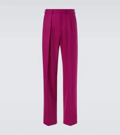 Tom Ford Wide-leg Wool-twill Pleated Suit Trousers In Pink