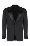 Tom Ford Satin-lapels Single-breasted Suit In Black