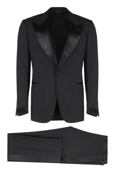 Tom Ford Wool Two-pieces Suit In Black