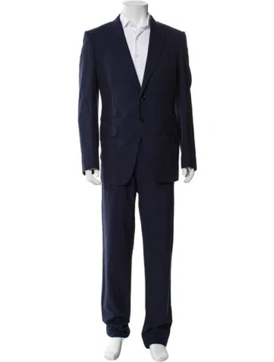 Pre-owned Tom Ford Wool Two-piece Suit W/ Tags In Blue