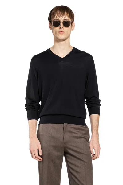 Tom Ford Wool V-neck Sweater In Blue