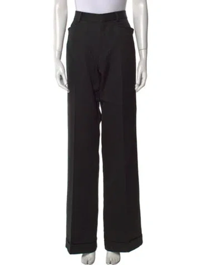 Pre-owned Tom Ford Wool Wide Leg Pants In Black