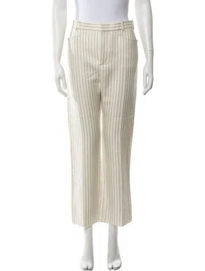 Pre-owned Tom Ford Wool Wide Leg Pants In Neutrals