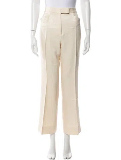 Pre-owned Tom Ford Wool Wide Leg Pants In Neutrals