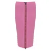 Tom Ford Zippered Skirt In Pink Knit  In Multi