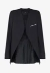 Tom Ford Wool-blend Buttoned Blazer In Black