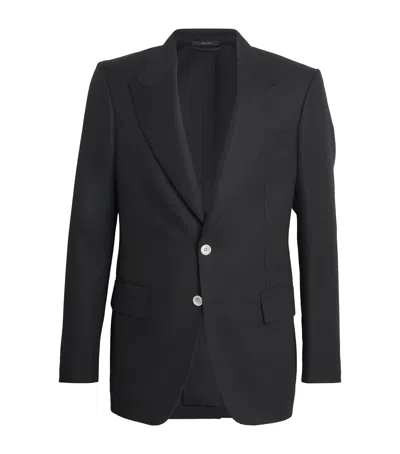 Tom Ford Wool-mohair-silk Shelton Blazer In Black