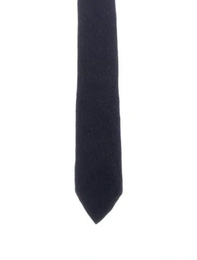 Pre-owned Tom Ford Wool-silk Blend Patterned Tie In Blue