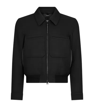 Tom Ford Wool-silk Bomber Jacket In Black