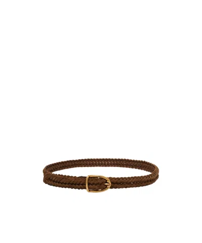 Tom Ford Woven Belt In Brown