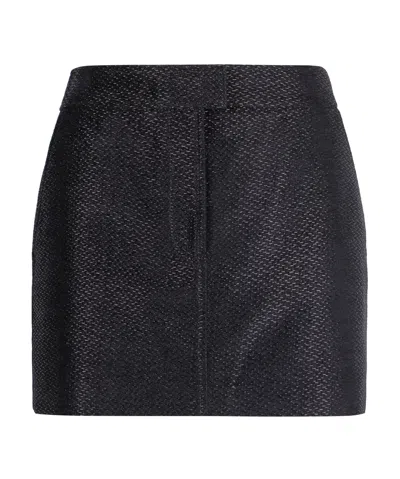 Tom Ford Woven-design Mini Skirt In Black