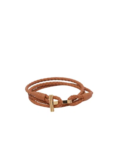 Tom Ford Woven Detail Bracelet In Brown